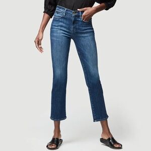 Frame le high straight 27 Bestia blue stretch cropped denim jeans